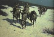 Frederic Remington Trail of the Shod Horse (mk43) oil on canvas